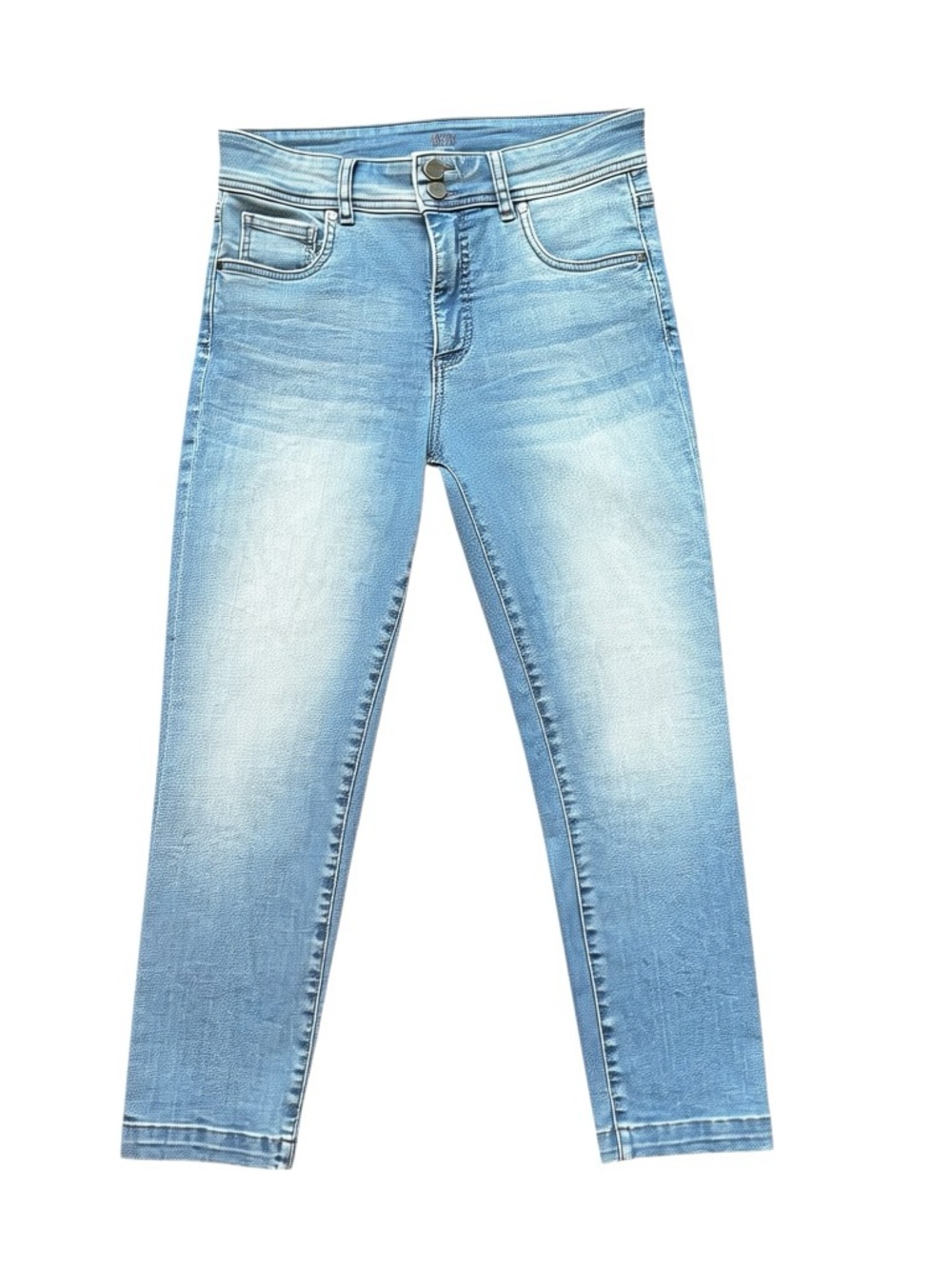 Kut from the Kloth Fab Ab Crop Straight Leg Jeans Coastal Light Wash Capsule 2